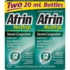 Afrin No Drip Severe Congestion Pump Mist Nasal Spray 20 ml - 2 Pack
