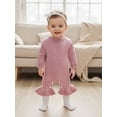 thumbnail image 5 of Miaouyo Infant Baby Girls Knit Fall Romper 0 3 6 9 12 Months Long Sleeve Crew Neck Solid Fall Jumpsuit Sweater, 5 of 9