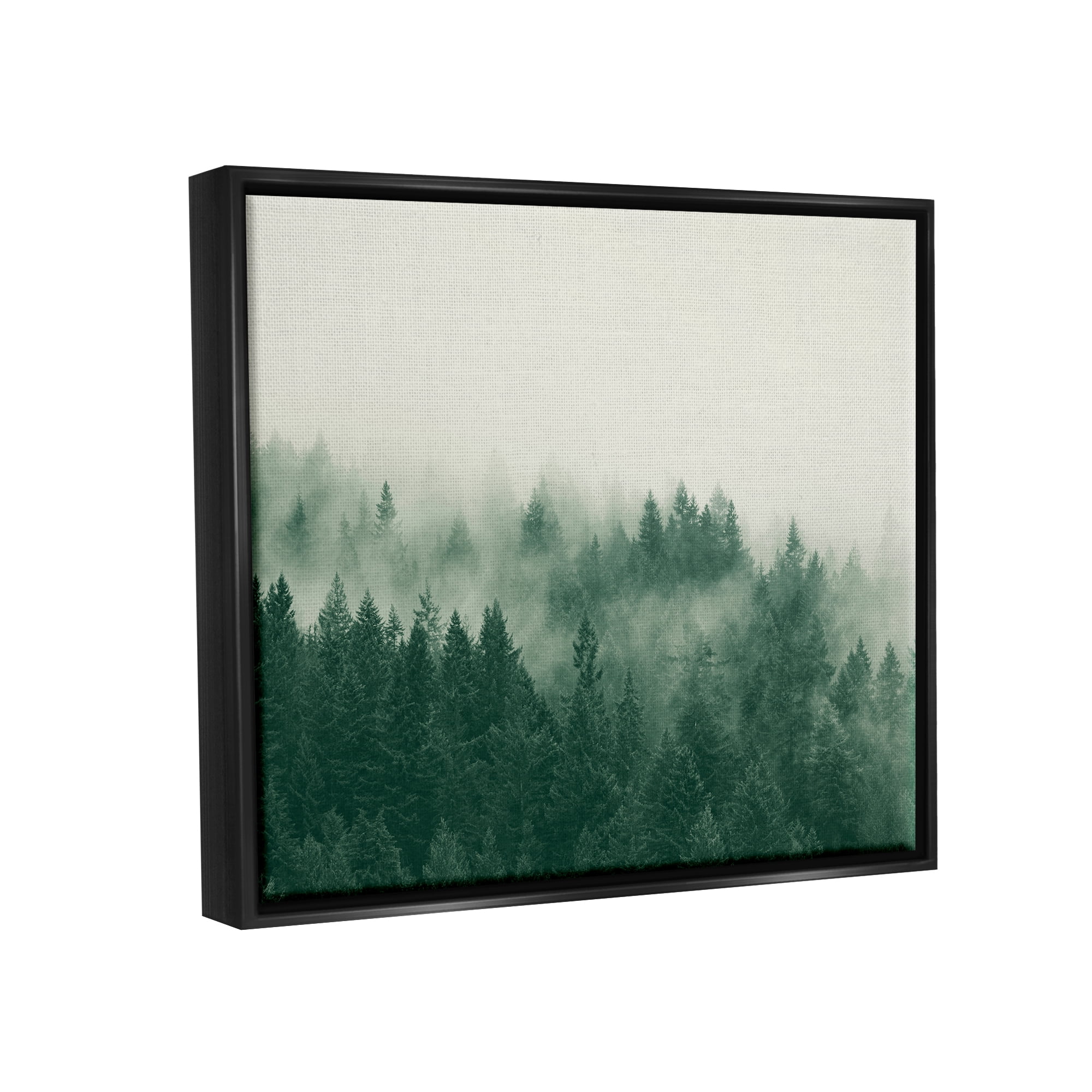 Stupell Misty Trees Woodland Forest Landscape Photography Black Floater Framed Art Print Wall Art