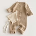 thumbnail image 4 of Toddler Girls Boys Rompers Long Sleeve French Manor Knitted Baby Bodysuit Infant Cozy Warm Romper For Soft Yarn Jumpsuit Cute Outfits 1-2 Months, 4 of 4