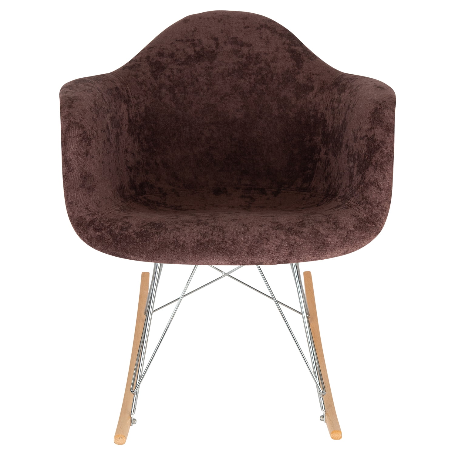 Retro Rocking Chair Velvet Eiffel Base - Elegant Accent Chair for Living Room, Bedroom, Nursery