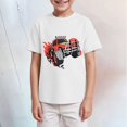 thumbnail image 2 of Gubotare Tshirt Boys Boys Dinosaur Short Sleeve Shirts Toddler Car Excavator Cotton T Shirts Summer Graphic Tee Top Clothes for Kids Sizes 11-12T (White,11-12 Years), 2 of 4