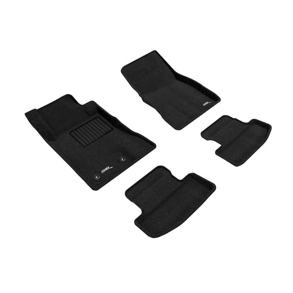 3D MAXpider Custom Fit Elegant Floor Mat (Black) Compatible with Ford Mustang 2015-2025 - Full Set