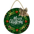 thumbnail image 1 of Eveokoki 12" Christmas Wreaths Hanging Sign,Wood Christmas Welcome Sign for for Front Door, Welcome Door Sign Decor for Porch Wall, 1 of 5