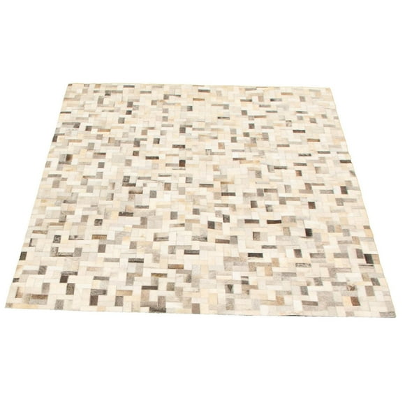 ECARPETGALLERY Tapis Fait à la Main pour Salon, Salle à Manger et Chambre à Coucher Contemporain Collection Patchwork en cuir 4'9" x 6'8" en Vert