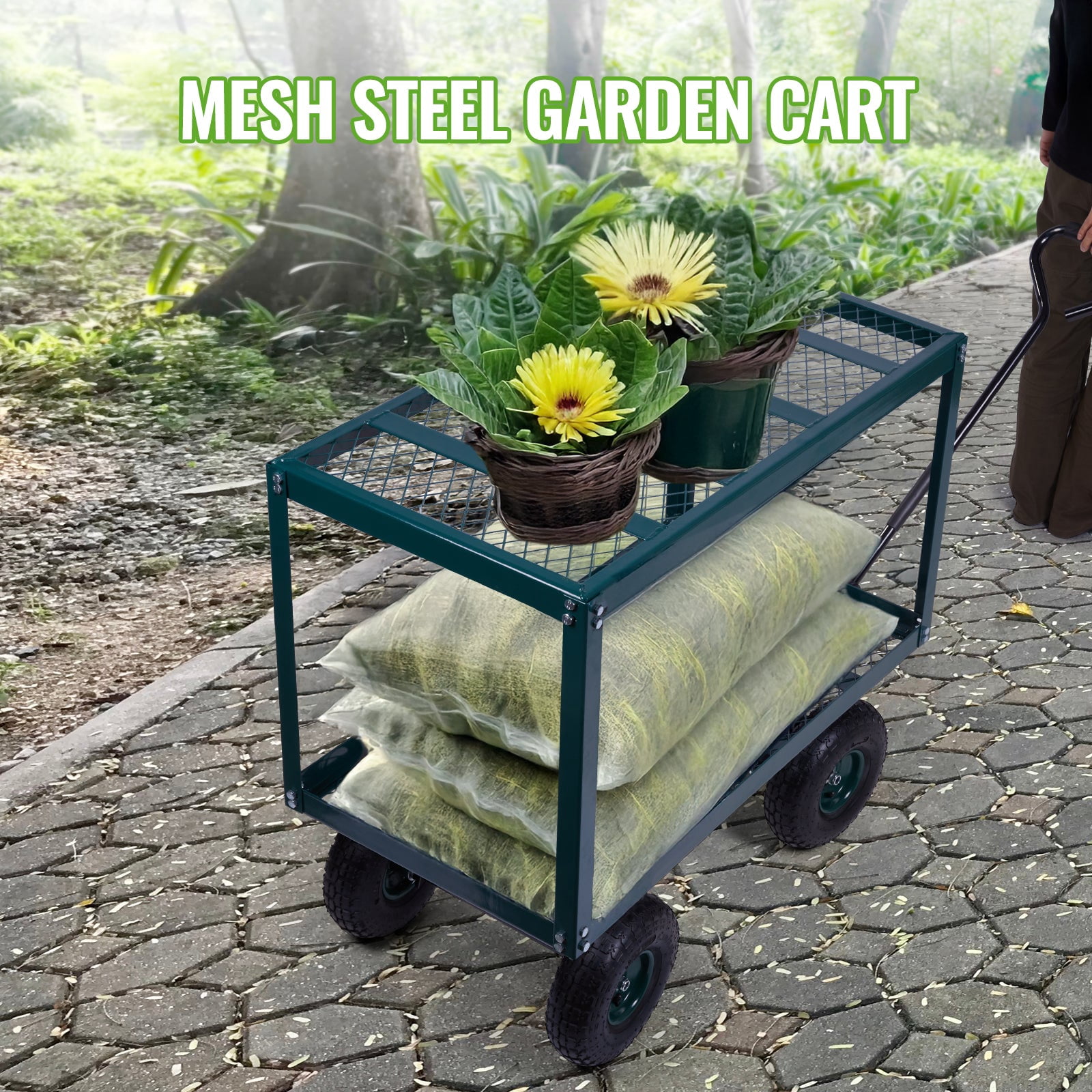 2 Tier Heavy Duty Steel Garden Cart