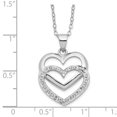 thumbnail image 3 of 925 Sterling Silver Cable Necklace with Pendants Chain Diamond Fascination Mystique Platinum-plated Double Heart 18 inch, 3 of 4