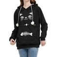 thumbnail image 2 of Pet Pouch Hoodies for Women Fall Winter Long Sleeve Cat Carrier Hooded Sweatshirt Kitten Pouch Pullover Tops, 2 of 8