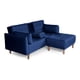 thumbnail image 3 of Sala Modular Sofá Cama Reversible De Lino Azul Con Porta Vasos Modelo Mandarín, 3 of 9