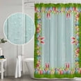 thumbnail image 4 of Easter Shower Curtain, Waterproof Shower Curtains for Bathroom, Spring Rabbit Ears Colorful Eggs Wooden Grian Washable Fabric Bathtub Curtain Set Bath Decor with 12 Hooks 72"x78", 4 of 6