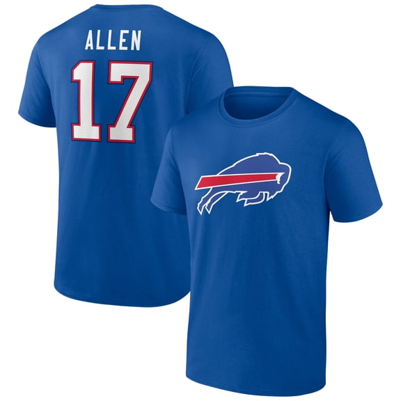 Men's Josh Allen Royal Buffalo Bills Icon Player Name & Number T-Shirt