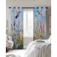 thumbnail image 4 of Spring Floral Blackout Curtains for Bedroom Living Room Darkening Curtains 96 Inches Long Summer Botanical Hummingbird Window Curtain 2 Panels Set Insulated Window Treatment Grommet Drapes 52"x96", 4 of 9