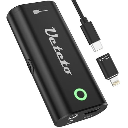 Audio Interface for Guitar, Portable Internal Recording Sound Card for Live Streaming for Iphone, Ipad and Android smartphones and tablets, No Driver Needed