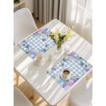 thumbnail image 5 of Watercolor Flowers Placemats Set of 12, Spring Floral Butterflies Blue Plaid Placemats for Dining Table, Place Mats for Kitchen Tabletop, Waterproof Wipeable Dining Table Mats Set, 5 of 9