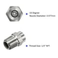 thumbnail image 4 of Uxcell 8 Paquete de Puntas de Limpieza de Superficie - Boquillas de Lavadora a Presión de 15 Grados 1/4" NPT Macho, Acero Inoxidable con Cinta de Sellado (Orificio de 0.977mm), 4 of 7