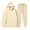 Beige, variant on Men's Unisex Spring Fall 2-Piece Set, Long Sleeve Crewneck Patchwork Sweatshirt and Pants, Versatile Casual Lounge Wear For Daily Fashion,Beige,L