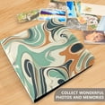 thumbnail image 5 of Leather Cover Photo Album 80 Pockets 4x6 Photos Bookshelf Picture Album Teal Orange Marble, 5 of 9
