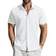 thumbnail image 1 of Camisa casual LETSEE de lino de manga corta para hombre, color blanco, 1 of 6