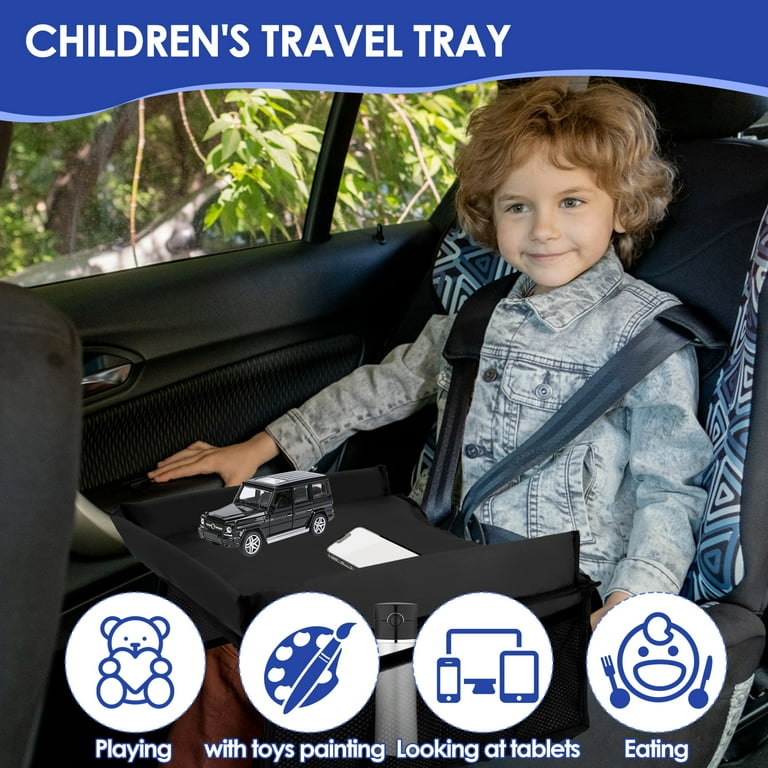 Kids Travel Tray Foldable Kid Car Tray for Toddler Car Seat Travel Tray for Airplane Toddler Car Seat Lap Tray Carseat Table Tray for Kids Travel
