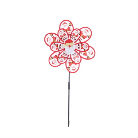 Christmas Pinwheels with Stakes Santa Claus Windmill Yard Ornaments for Outdoor Garden Lawn Porch Winter Xmas Decor