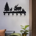 thumbnail image 3 of Perchero de pared de hierro con gancho y barra, organizador de almacenamiento para puertas, perchero colgante de pared Árbol de ciervo, 3 of 8