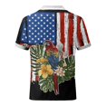thumbnail image 5 of YDLCAFD Male Summer Independence Day Zipper Tops Holiday Celebration Full Print Short Sleeve Blouse, 5 of 5