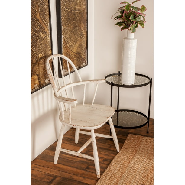 Antique White Wood Windsor Dining Chair, Windsor Back Chairs White