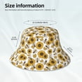 thumbnail image 4 of Daiia Sunflowers and Bees Pattern Bucket Hat - Trendy Cotton Sun Hat for Beach, Golf, Fishing - Fun Outdoor Vacation Boonie for Men and Women, 4 of 9