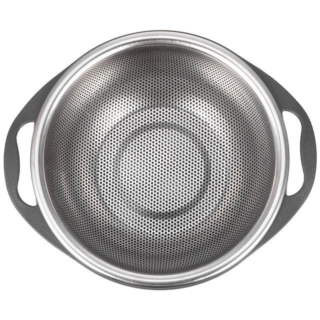 unbranded Colador De Acero Inoxidable Negro Para Cocina Con Bowl Para Y Verduras