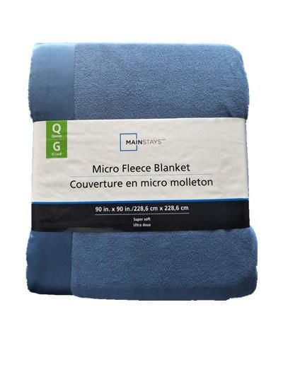 MAINSTAYS Solid Blue Micro Fleece Blanket