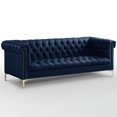 thumbnail image 5 of Posh Living Ryder Button Tufted Leather Chesterfield Sofa in Navy Blue/Gold, 5 of 9