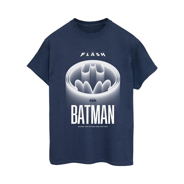 DC Comics T-Shirt Boyfriend en Coton Logo Blanc Batman pour Femmes