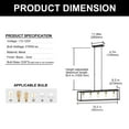 thumbnail image 5 of YANSUN 11.8in 5-Light Matte Black and Gold Modern Farmhouse Rectangular Chandelier, Decorative Lanterns for Lighting Kitchen Island, Dining Room, Living Room, Foyer, 5 of 8