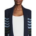 thumbnail image 5 of What's Next Women's and Women's Plus Striped Flyaway Cardigan Sweater, Midweight, Sizes XS-4X, 5 of 5