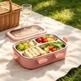 thumbnail image 2 of TACILIP Stationery Supplies, 1PCS Bento Box Lunch Box 3 Compartment Snack Containers Reusable Lunch Box Lunch Containers For Home Travel Work 850ml, Womens Gifts, 2 of 7