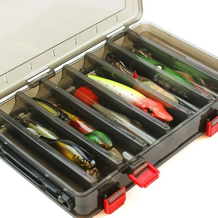 DFDIEJZ Long-lasting efficient and durable portable fishing tackle box organizer with 14 compartments - convenient easy-to-carry and efficient anglers' tackle case organizer for sorti