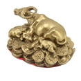 thumbnail image 3 of Estatua de toro de latón que atrae riqueza, buena suerte, decoración de toro hecha a mano Figura de toro para gabinete de TV Oficina, 3 of 10