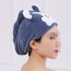 thumbnail image 2 of Lindo dibujos animados absorbente Anti Frizz cabello seco sombrero baño ducha cabeza toalla envoltura baño gorro seco toallas, 2 of 5