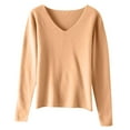 thumbnail image 4 of IMENGL Chandails pour Femmes Mode Hiver Couleur Unie, Jaune TG, Taille m-2TG, 4 of 4