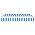 thumbnail image 2 of Awntech Full Cassette Left Motorized Patio Retractable Awning, Bright Blue/White Stripe, 2 of 7