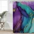 thumbnail image 4 of Abstract Art Purple Shower Curtain Set ，Waterproof Fabric Shower Curtains Blue Gold Marble Texture Shower Curtains for Bathroom,Bathroom Decor 72"x72", 4 of 6