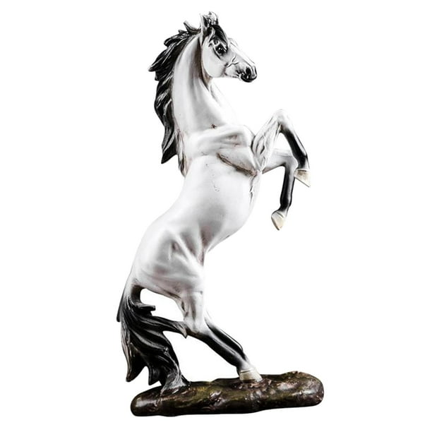 Escultura de estatuilla con forma de caballo Colección s de resina estatuilla decoración coleccionable escultura pequeña de escritorio con Base estable Magideal Escultura de estatuilla con forma de caballo