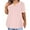 A196 Pink Womens Summer Tops Clearance Under $5, variant on Cagogo Womens Short Sleeve Tunic Tops Summer Tops Under $5 Loose Fitting Eyelet Embroidery Blouses V Neck Plus Size Spring Tshirts Mother Day Gifts