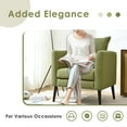 thumbnail image 6 of Accent Chair,Fabric Armchair Club Chair Single Chair Upholstered Arm Chair with Solid Wood Legs for Living Room/Bedroom,Olive Green, 6 of 7