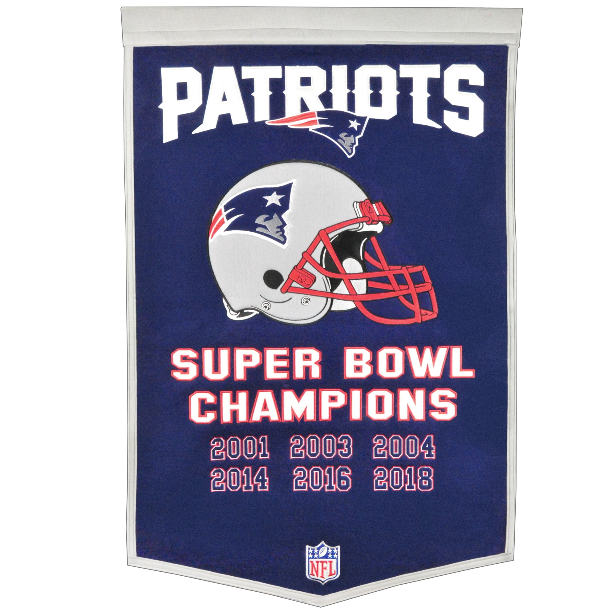 New England Patriots 6 Time Super Bowl Champions 24 X 36 Banner Walmart Com Walmart Com