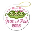thumbnail image 3 of Peas in A Pod Ornament Green Beans 3" Circle Ceramic Ornament Personalized Christmas Ornaments Xmas Gift, 3 of 5