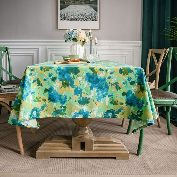 Cotton Linen Rectangle Table Cloth Dust-proof Table Cover For Kitchen Dining Room Decoration