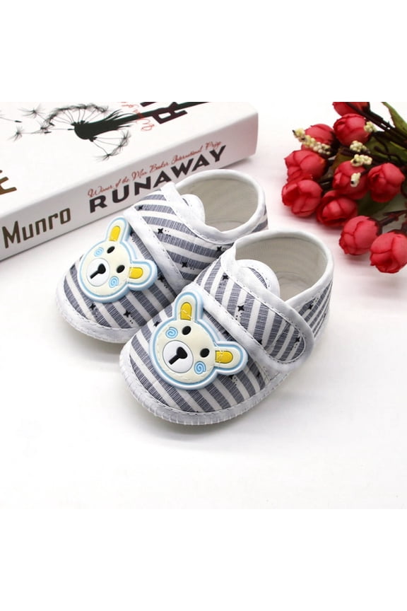 Baby Newborn Shoes, Cartoon Bear Stripes Casual Toddler Shoes 0-18M