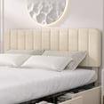 thumbnail image 7 of VECELO Upholstered Platform Bed Frame with 4 Storage Drawers, King Size Bed Frame with Adjustable Headboard, No Box Spring Needed, Beige, 7 of 7