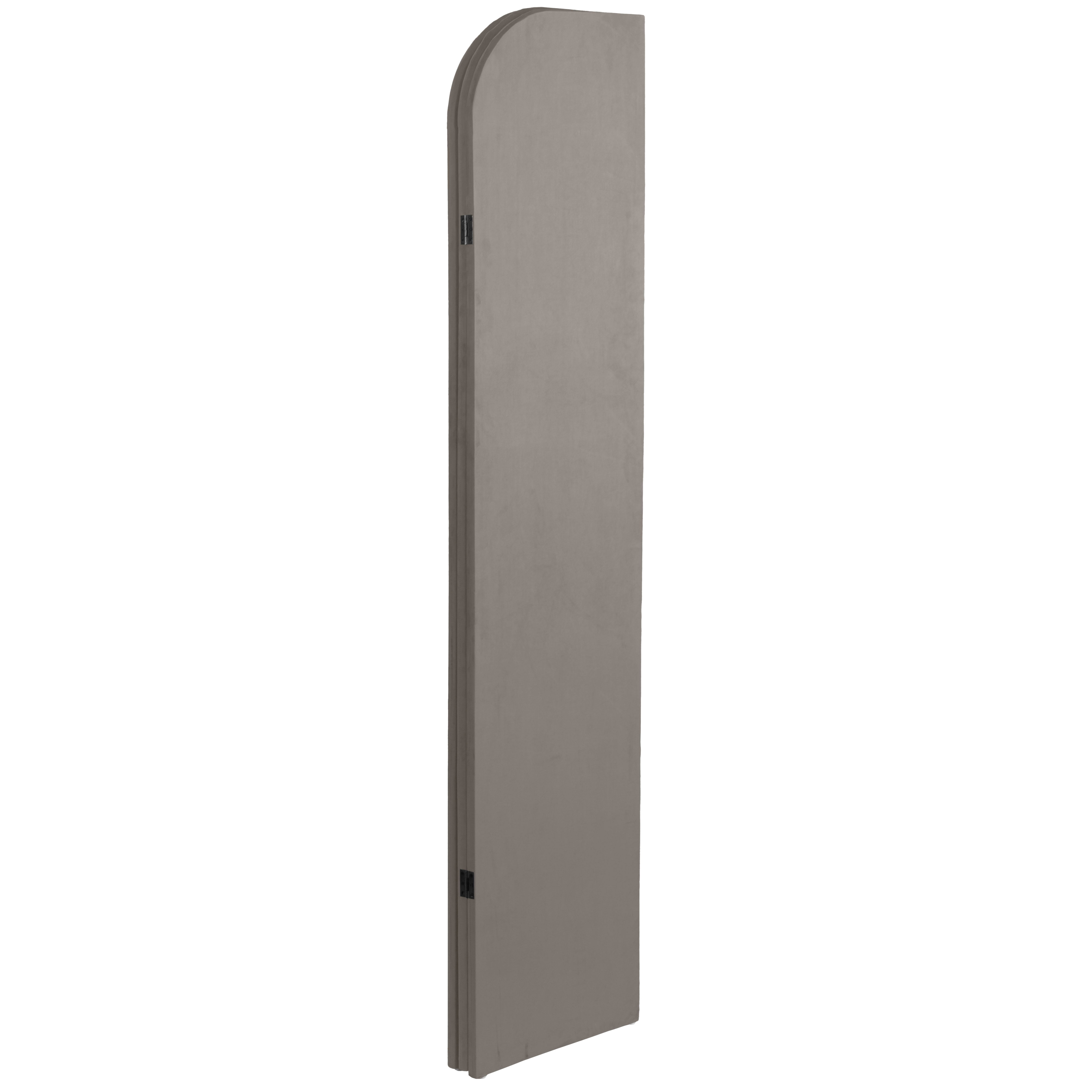 6 ft. Modern Arch Velvet Room Divider Charcoal 3 Panel